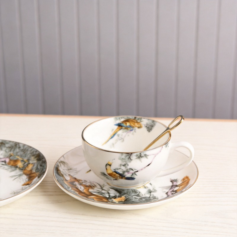 Coffee Tea Love - Ретро-набор из костяного фарфора в британском