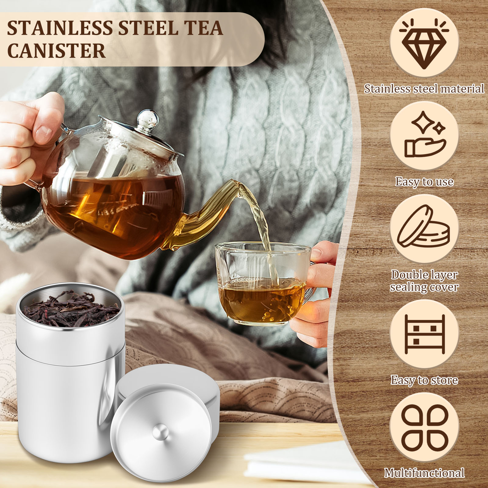 Банки из нержавеющей стали с ч – обзор и цена Coffee Tea Sugar